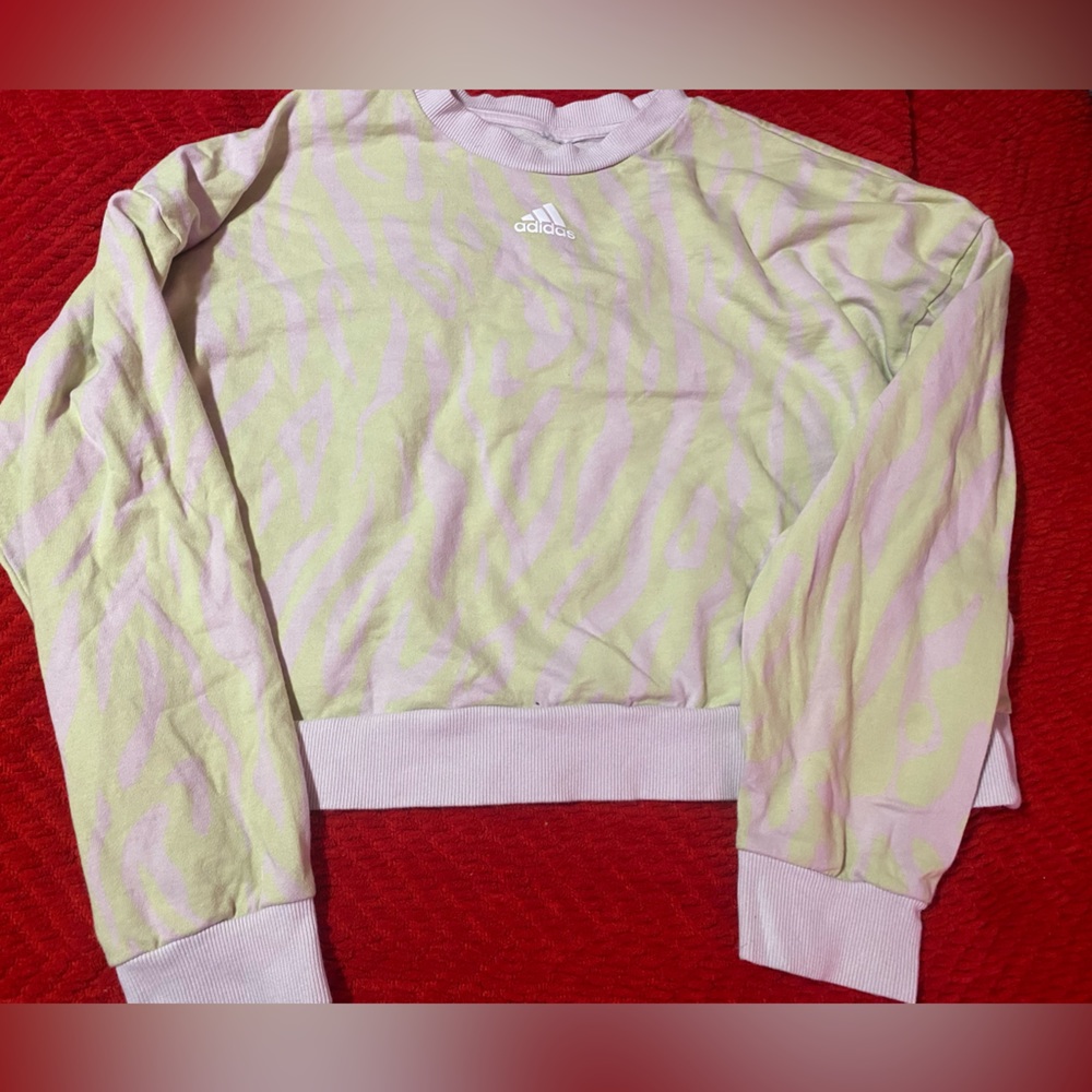 Adidas graphic cropped sweatshirt